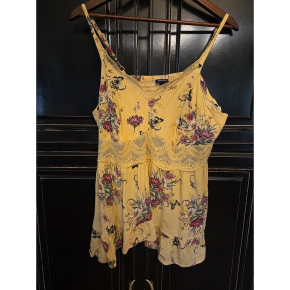 torrid tank top 2,‎ Floral,  Yellow, Butterfly,  Fairy Garden